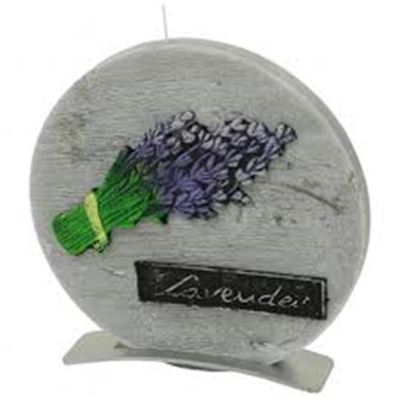 Dekoračná sviečka, disk levandula, 14 x 14 x 3 cm                               