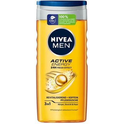 Nivea men active energy 3v1 250 ml sprchovací gél  s kofeínom                   