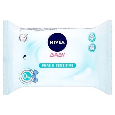 NIVEA Baby Čistiace obrúsky Pure & Sensitive 63 ks                              