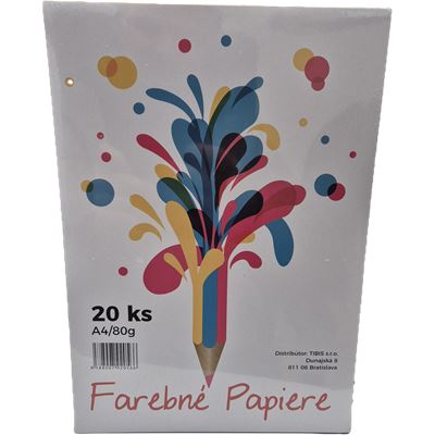 Farebné papiere A4 20 ks                                                        