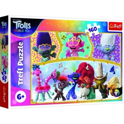 Puzzle Trolls world tour Šťastný svet Trollov 41x27,5cm 160 dielikov            