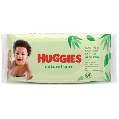 Huggies detské  Natural Care s Aloe Vera vlhčené obrúsky 56 ks                  