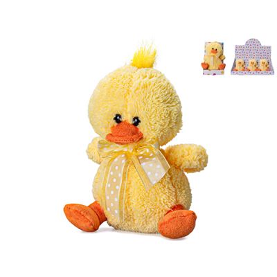 Kačička plyšová 15cm sediaca s mašľou v krabičke                                