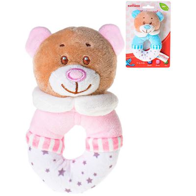 PLYŠ hrkálka medvedík 13cm 2 farby                                              