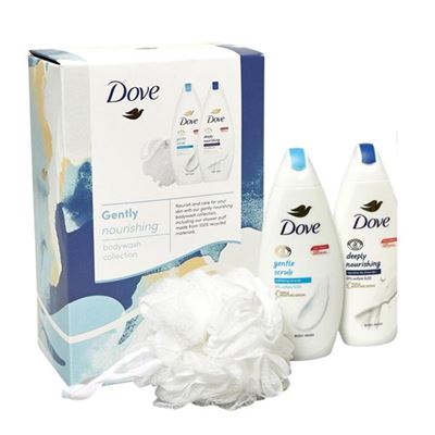 Darčeková sada Dove Gently Jemne vyživujúca 2xSG + hubka                        