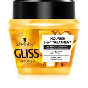 Gliss oil nutritive 2v1 maska s kyselinou olejovou a marulovým olejom           