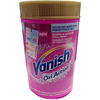 Vanish Oxi  prášok na odstraňovanie škvŕn z tkaniny 500 g ružový                