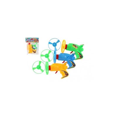 Vystrelovacia vrtulka + startér pistole plast 12cm 3 farby v sáčku              