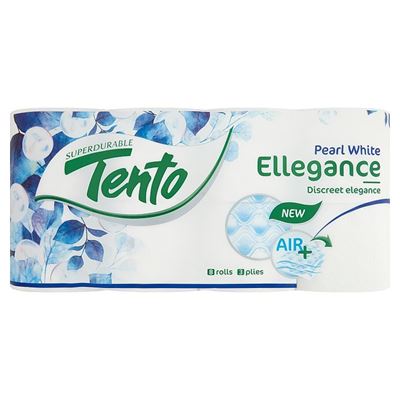 Tento Ellegance Pearl White toaletný papier 3 vrstvy 8 kotúčov                  