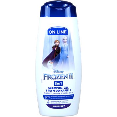 On line sprchovací gél, šampón a pena do kúpela 3v1 Frozen 400 ml               