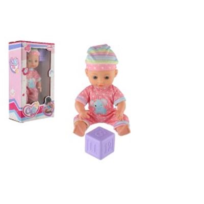 Bábika / bábätko 25cm pevné telo plast s kockou 283                             