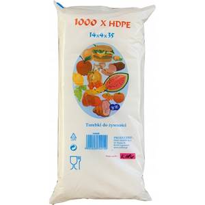 Vrecká HDPE 14 + 8 x 32 cm / 1000ks využitie pri balení potravín                