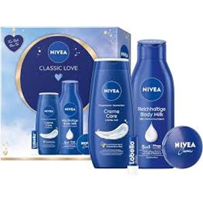 Nivea darčekový set classic-tel. mlieko, sprchový gél ,krém, labelo             