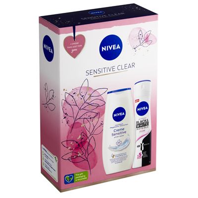 Nivea darčekový set sensitive clear - antiperspirant 150 ml, sprchový gél 250ml 