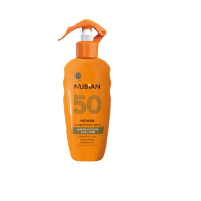 Nubian mlieko na opaľovanie v spreji SPF 50                                     