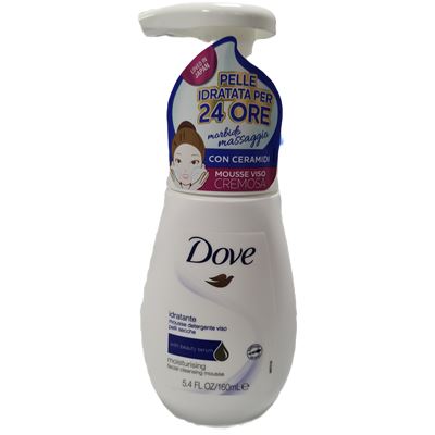 Dove čistiaci prípravok na tvár v pene 160 ml. Hydratačné.                      