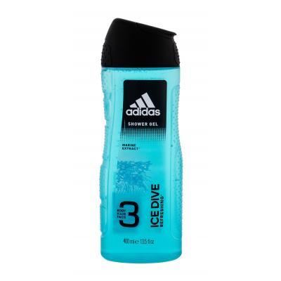 Adidas Ice dive sprchovací gél 400 ml pre mužov 3v1 telo, tvár, vlasy           