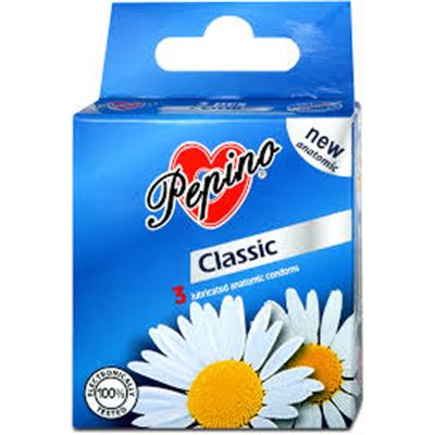 Pepino Classic anatomic 3ks kondomy z prírodného latexu s rezervoárom           