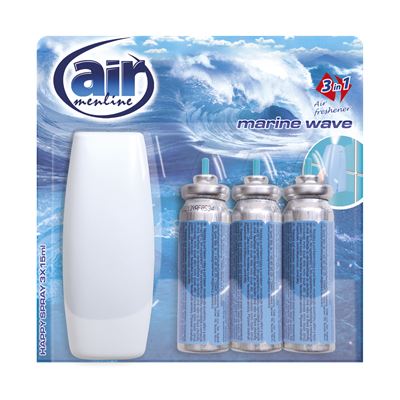 Air Menline Marine Wave osviežovač vzduchu strojček a náplň 3× 15 ml            