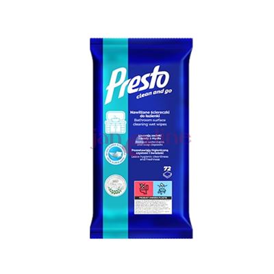 PRESTO CLEAN vlhčené utierky - KÚPELŇA 72 ks                                    
