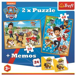 Puzzle 2x (30ks,48ks) + pexeso Tlapková Patrola                                 