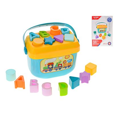 Vkladačka 20x12x13cm s číslami a tvarmi 18m+ 16ks v krabičke                    