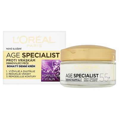 LOreal Paris Age Specialist 55+ obnovujúci bohatý denný krém proti vráskam 50ml 