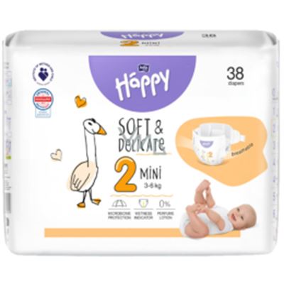 BELLA HAPPY Mini 2 (3-6 kg) 38 ks – jednorazové plienky                         