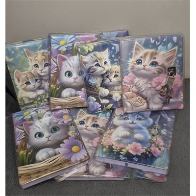 Notes B6 80 strán so zámkom - mačičky                                           