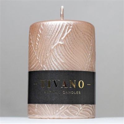Sviečka Tivano valec 7*10cm biela, strieborna, čierna, tmavo zelena, champaň    