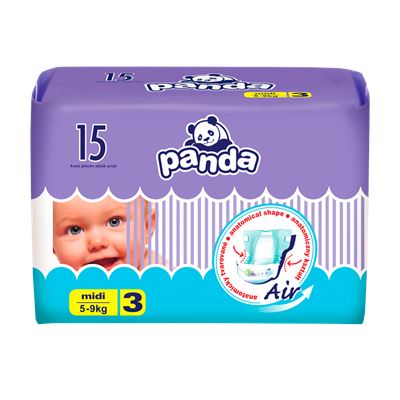 Bella Panda detské plienky midi 5-9kg midi 15 ks                                