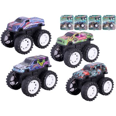 Monster truck 10cm kov na zotrvačník 8druhov na karte                           