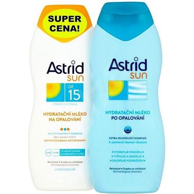 ASTRID Hydratač.mlieko na opaľ.OF15 200ml+hydratač.mlieko po opaľovaní200ml     