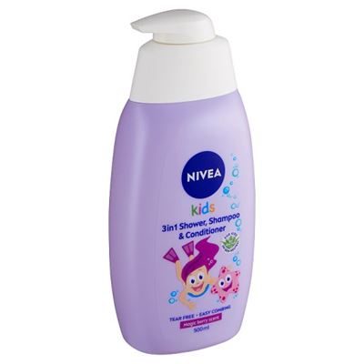Nivea Kids detský sprchovací gél, šampón a kondicionér 3 v 1 500 ml             