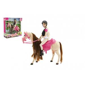 Technická špecifikácia Kôň hýbajúce sa + bábika žokejka plast v krabici 35x36x11
