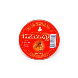 CLEAN & GO Wax Krém na obuv z lesklej kože s voskom hnedý 40g                   