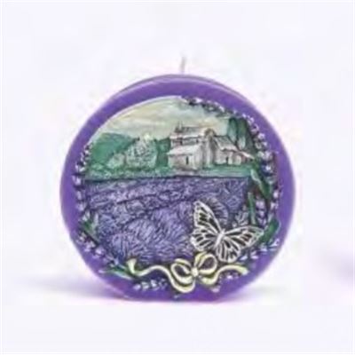 Sviečka Levanduľa kruh 14x4cm, 550g 077                                         