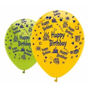 Balón Happy birthday 10ks mix farieb/ 30cm priemer                              