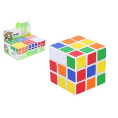 Kostka hlavolam 3x3x3 plast ve fólii 6x6x6cm 6ks v boxu                         