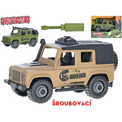 Dinoworld auto 17cm 4x4 skrutkovacie 2farby v krabičke                          