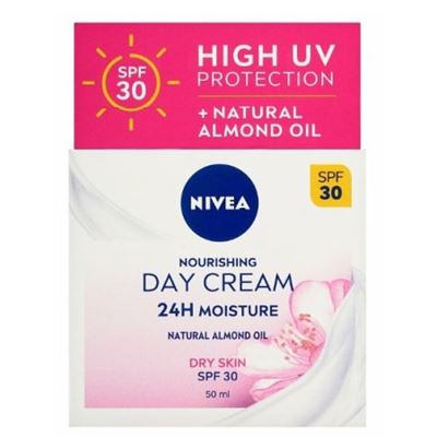 Nivea denný výživný krém SPF30 na suchú pleť s mandľovým olejom 50ml            