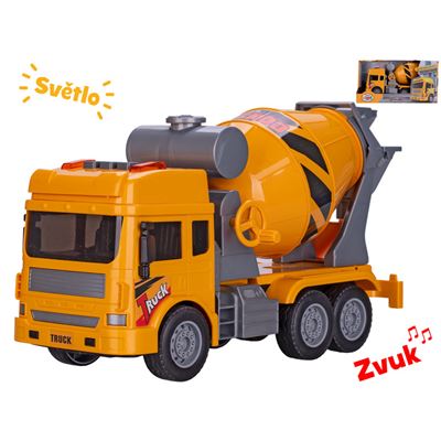 Auto stavebný domiešavač 27cm zotrvačník, na batérie, svetlo, zvuk              