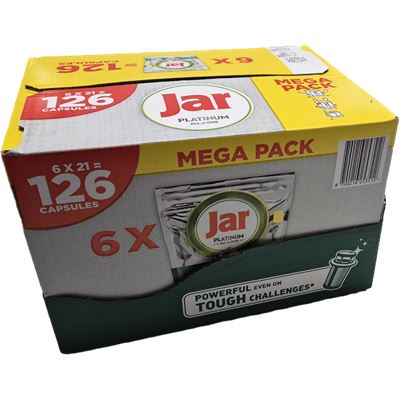 Jar Platinum All in Kapsule do umývačky riadu Lemon box126 ks                   