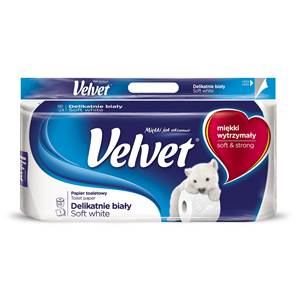 Velvet Toaletný papier 3-vrstvový biely 1x8ks                                   