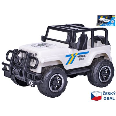 Jeep policajný 22,5cm na zotrvačník v krabičke                                  