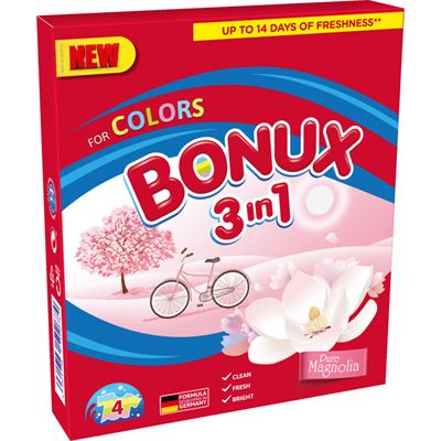 Bonux 3v1 magnolia na farebnú bielizeň, 4 prania 300g                           