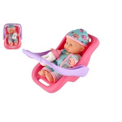 Bábika/bábätko 20 cm plast v nosidle/autosedačke 269                            