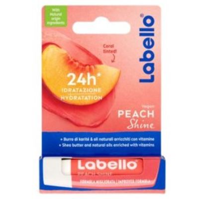 Labello peach shine - broskyňový lesk, tónovací balzám na pery                  