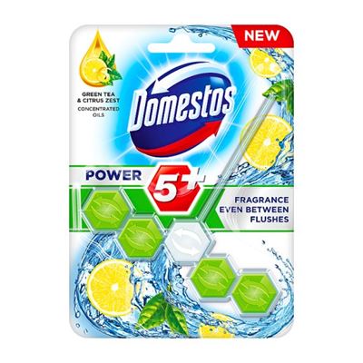 Domestos Power 5+ Green Tea & Citrus Zest WC blok 55 g                          